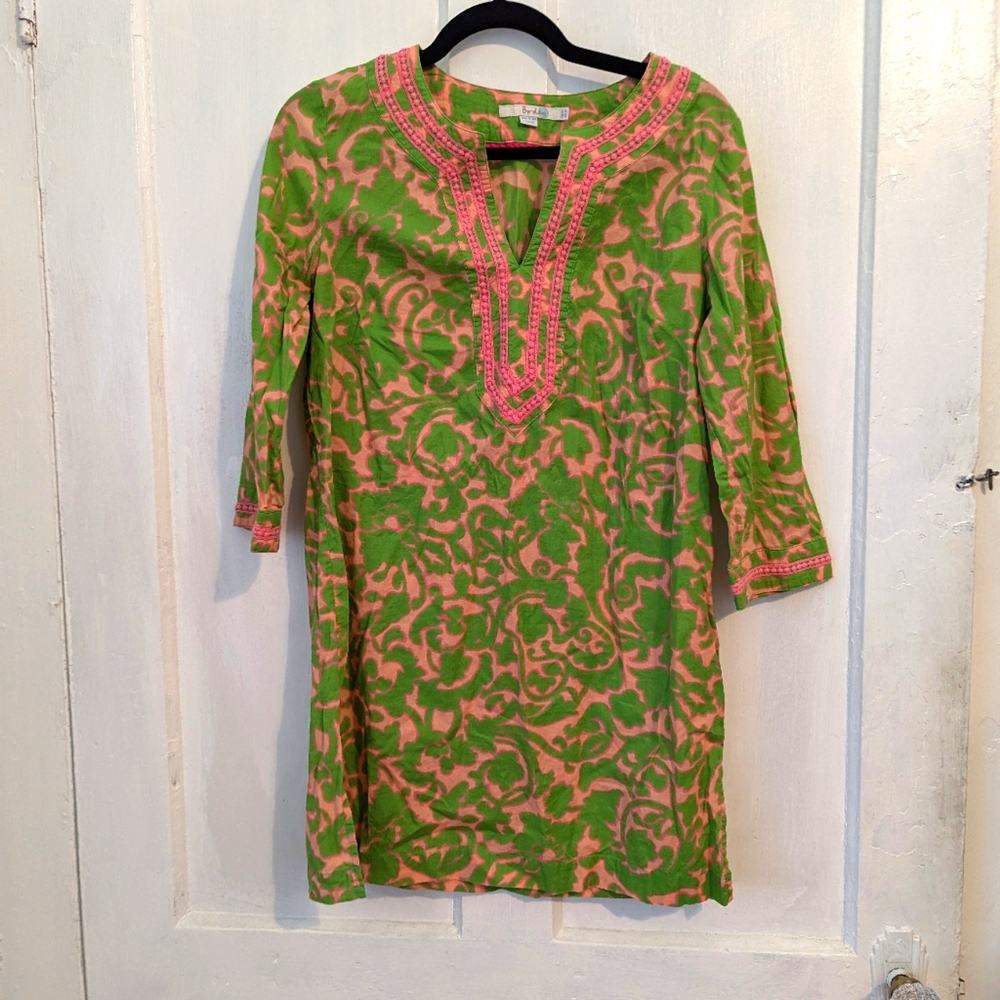 Boden pink and green tunic